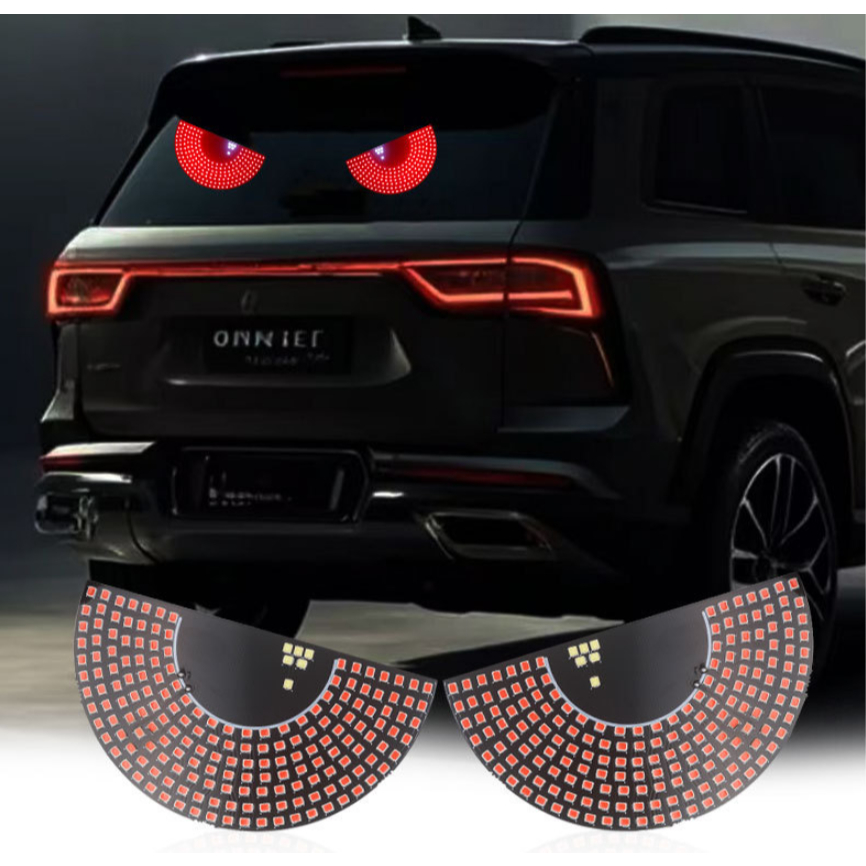 1 Par Carro LED Luz Decorativa Olho Do Diabo De Advertência Traseira Vermelho Ambiente
