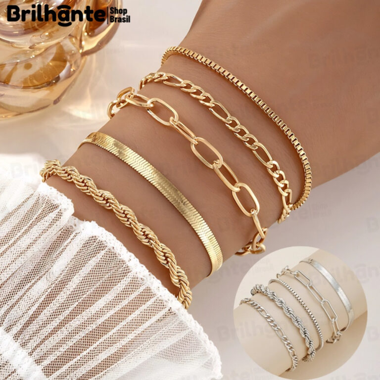 5 Pulseiras De Aço Inoxidável Hipoalergênicas, 