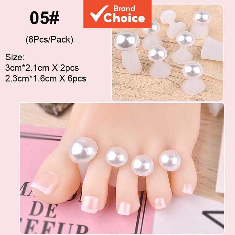 8 Pçs Silicone Toe Separador Almofadas De Pé Par