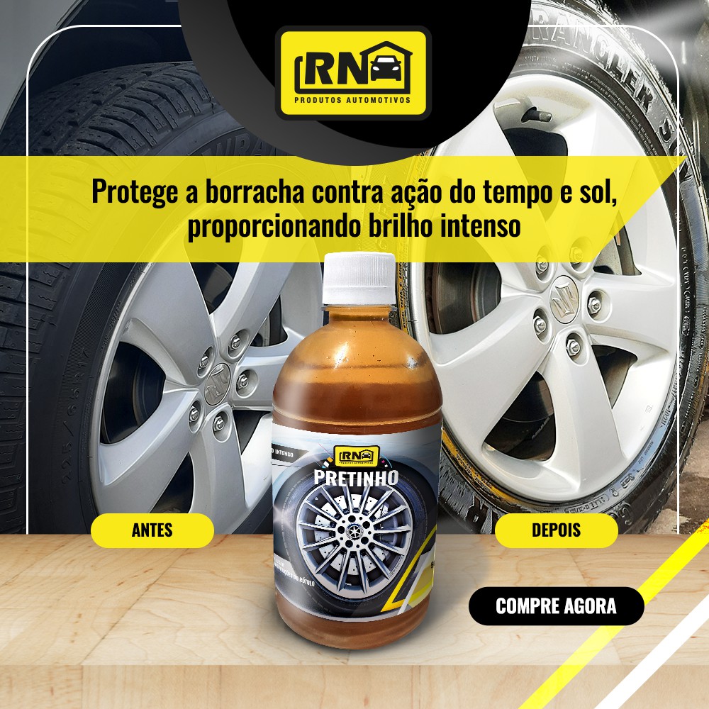 Baba de Camelo Pneu Pretinho Automotivo Brilho Intenso 500ml