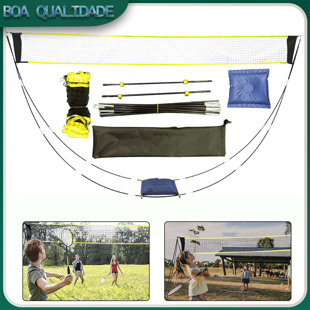 Estrutura de rede de badminton removível 290x160cm Suporte de badminton para treinamento móvel conve