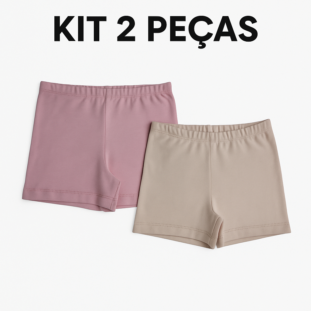 Shorts Curto Cotton Infantil Menina  Ideal para Usar com Saias e Vestidos | 2 a 12 Anos