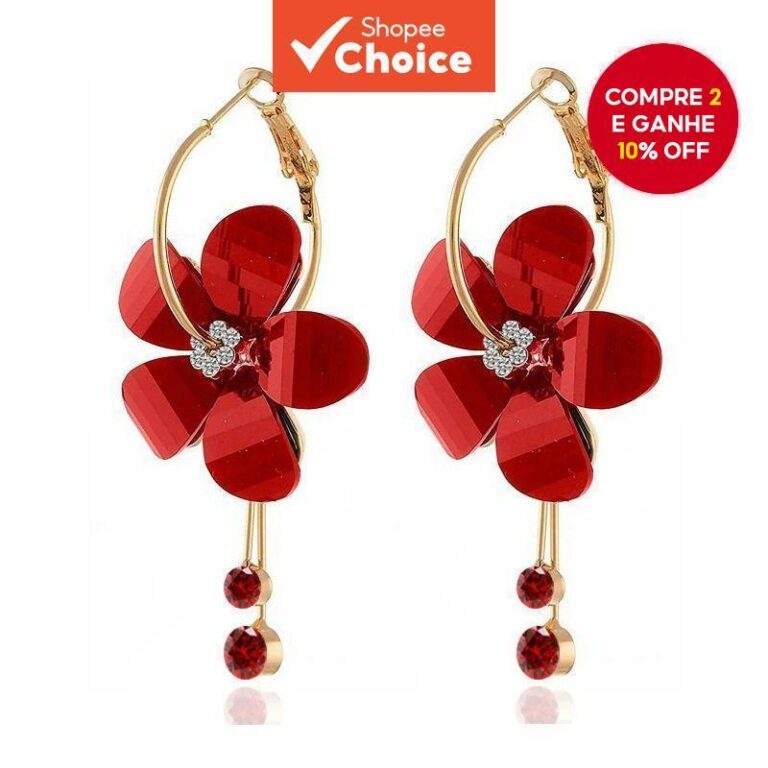 Brincos De Flores De Ano Novo Femininos Resina Acr