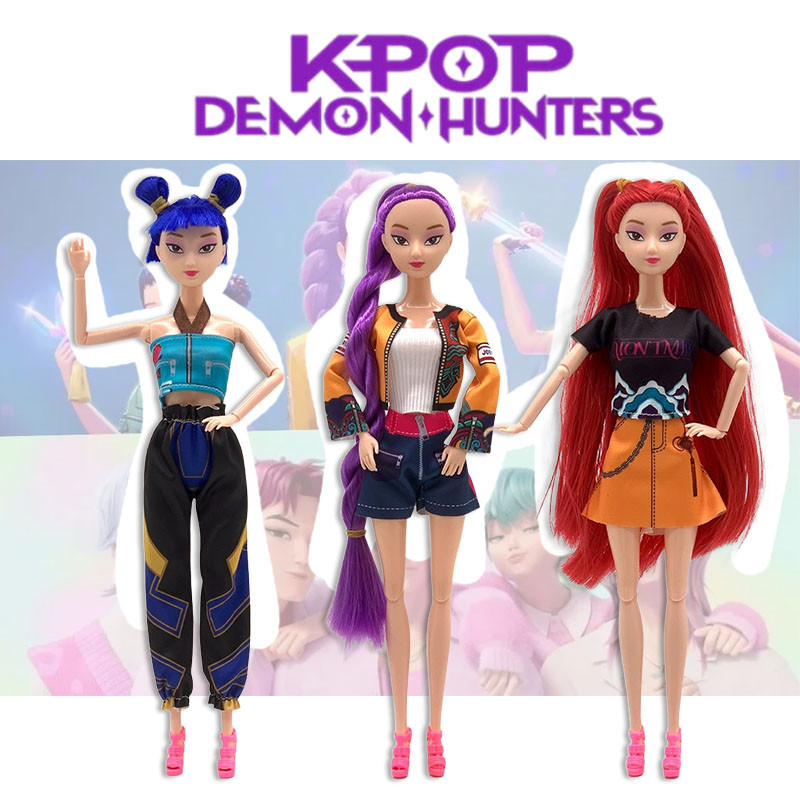 KPop Demon Hunters BJD Boneca 11 Articulação Móvel Vestido De Princesa Acessórios Zoey Rumi Mira DIY