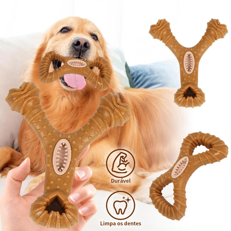 Brinquedo Interativo Osso Mordedor Cachorro Sabor 