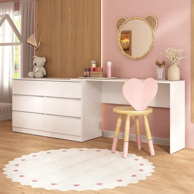 Penteadeira Infantil 231,5cm com 6 Gavetas Flex Mu