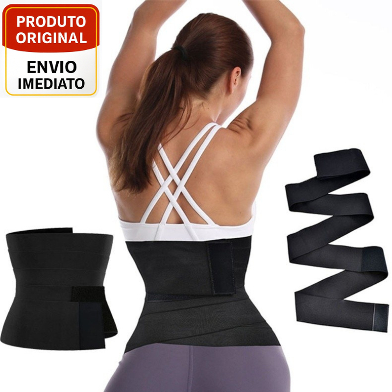Cinta Faixa Redutor De Medidas E Pós Parto 5M Modeladora Corporal Preta