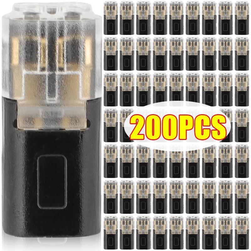 Conector De Fio Duplo Plug-In De 2 Pinos Nylon Isolado Cobre Bloco Terminal De Conexão Rápida Braçad