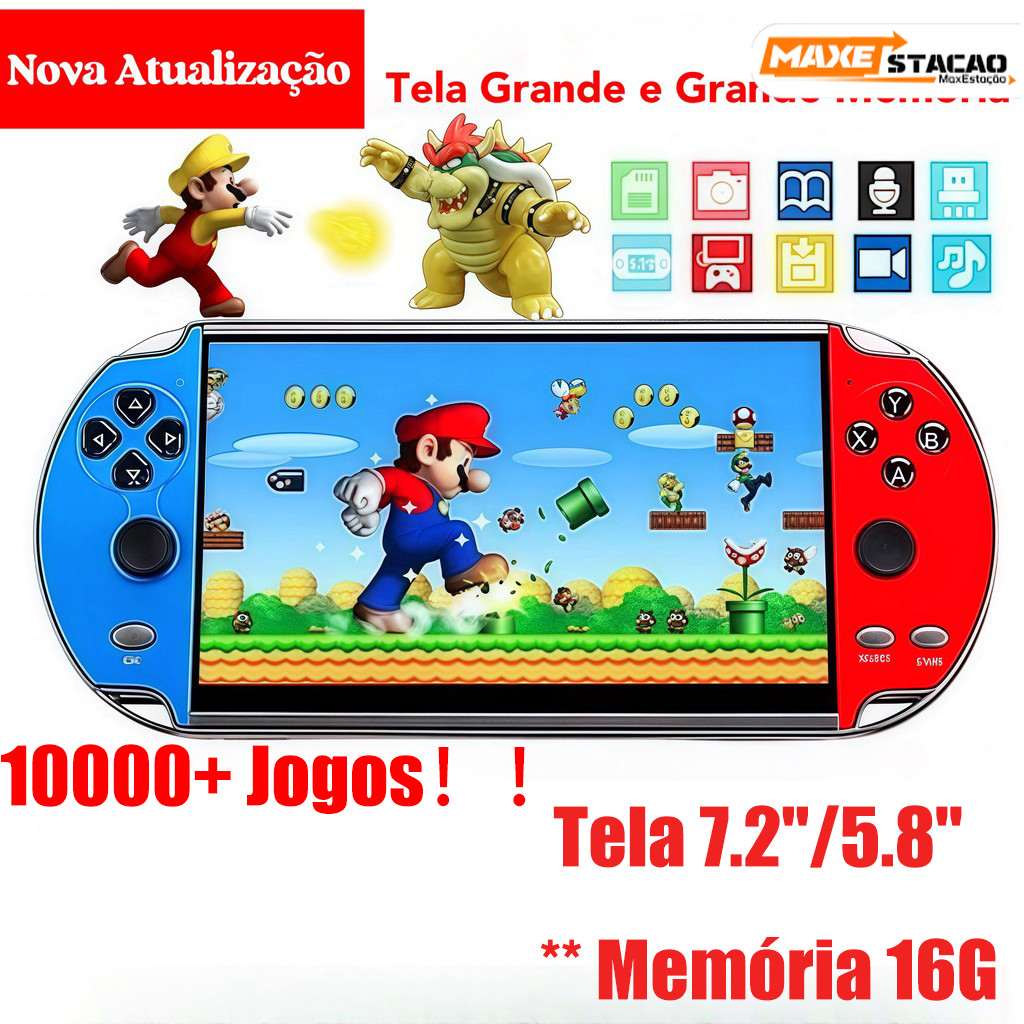 Tela portátil para Console de jogos 16GB 2026 5.8/5.510000 Memória extensível para telefone de jogo