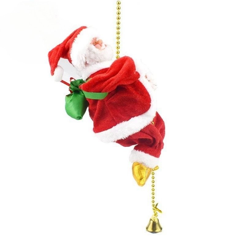 Papai Noel Subindo Na Corda Decoração Elétrica Automática Bonecas De Pelúcia Brinquedos Para Casa Or
