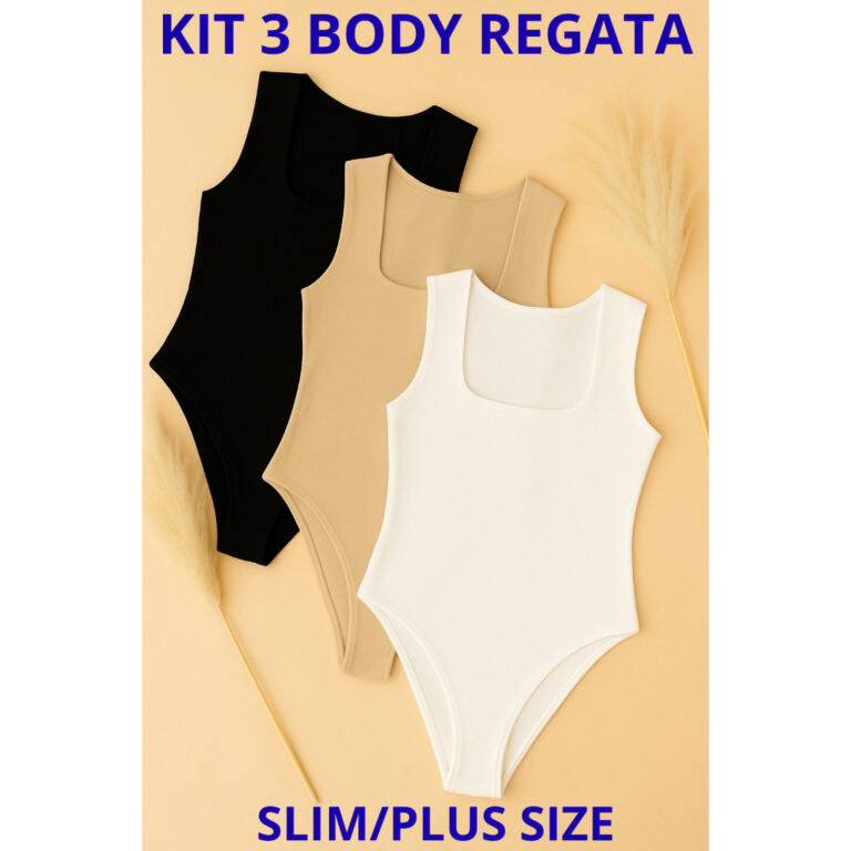 Kit Body Plus Size Regata Decote Quadrado Conforto