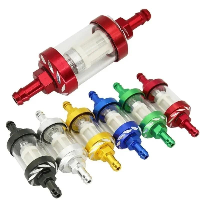 Filtro de Gás Gasolina 8mm CNC Alumínio | Compatível com Moto/Dirt Bike/ATV/Pit Bike | Acessório de
