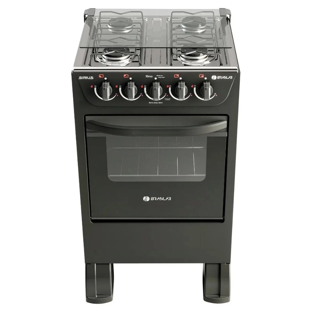 Fogão De Piso Braslar 4 Bocas New Sirius Preto Manual