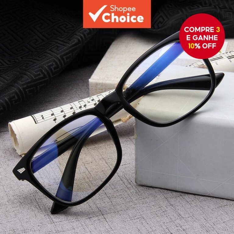 Retro Anti Luz Azul Óculos Lentes Planas Unissex 