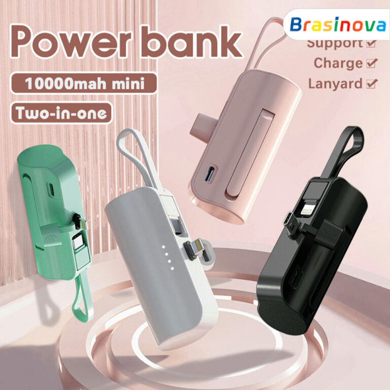 Mini carregador portátil de 10000mAh com carregam