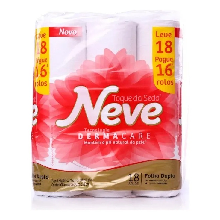 PAPEL HIGIENICO TOQUE SEDA NEVE 18 ROLOS