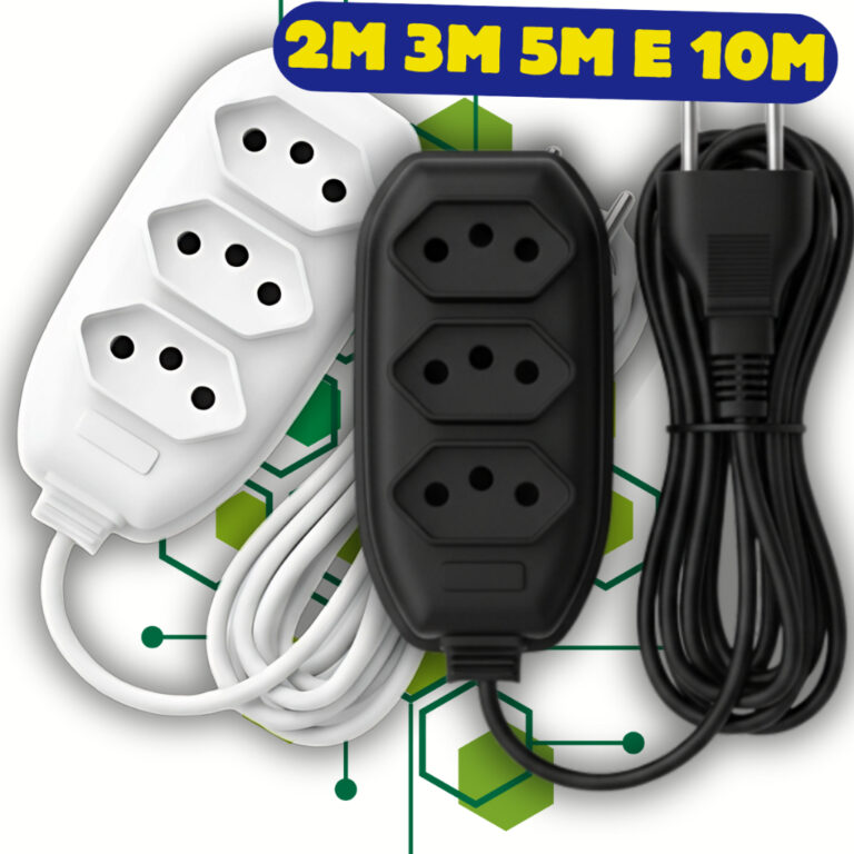Extensão de Energia 10A Bivolt 110/220V 2m 3m 5m 