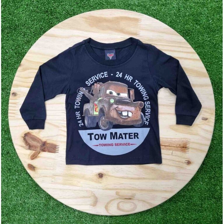 Camiseta Carros Longa Mater Preta Infantil