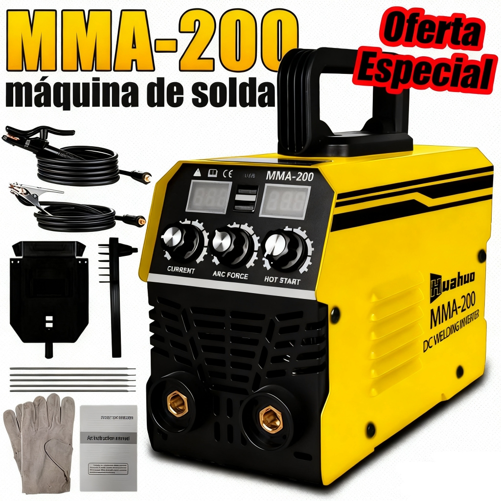 Máquina De Solda Inversora MMA-200 220V/110V Tecnologia IGBT Display Digital Ferramenta De Soldagem