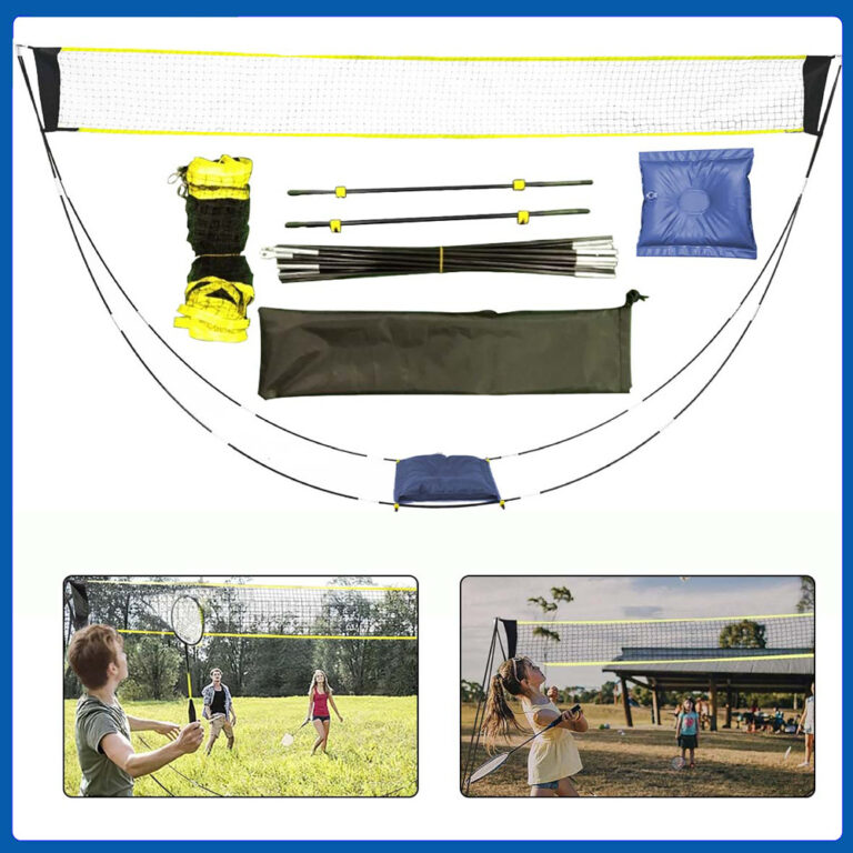 A rede preta amarela do Badminton do voleibol da p