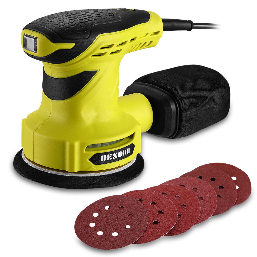 Lixadeira Elétrica Orbital Roto Professional 300W com Coletor de Pó 16 pcs lixa e Disco de Lixa 125m