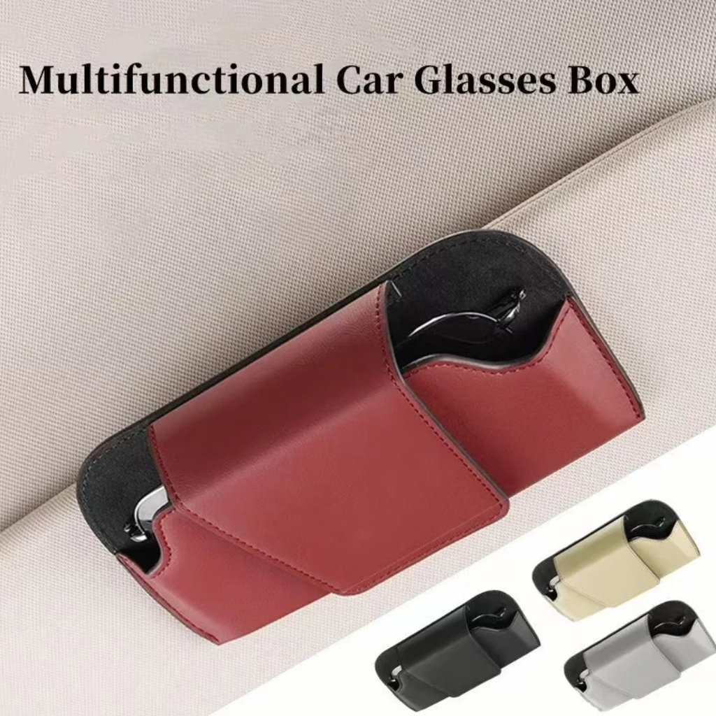 Estojo Para Óculos De Sol Auto Sun Visor Porta Bilhetes Multi-Funções Armazenamento Interior De Carr