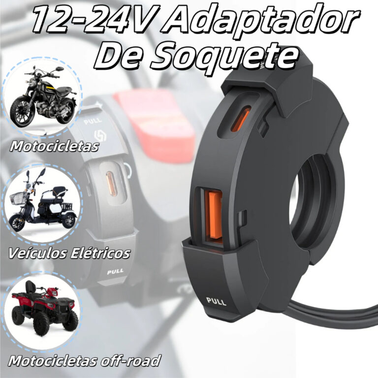 Carregador de Celular Para Moto Rápido Turbo QC3.