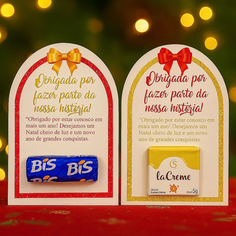 Cartões de Natal-Lembrancinha de Natal chocolate-Mimo clientes-empresa-NÃO ACOMPANHA CHOCOLATE
