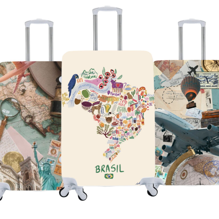 Capa de Mala Personalizada Mapas Mundi Estilo e Pr