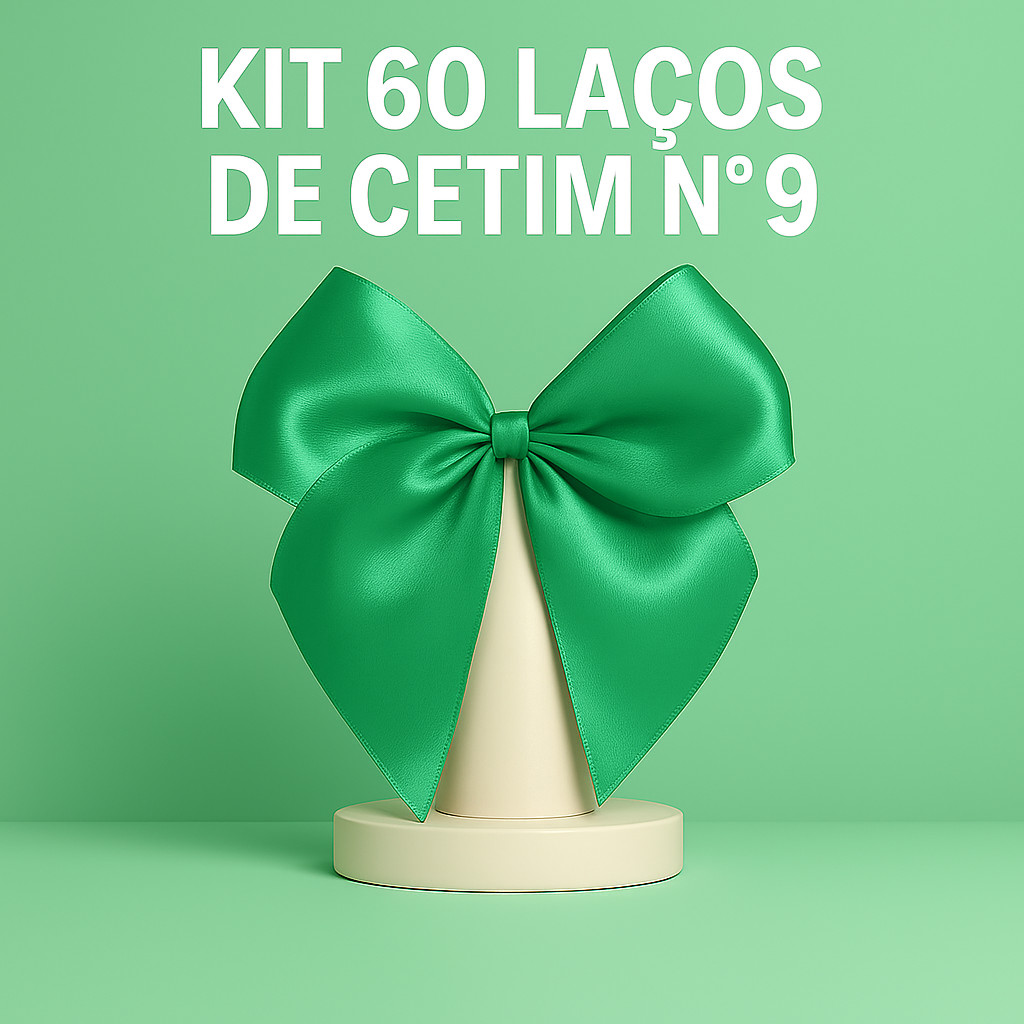 Kit Laços de Cetim n. 9 Laços Prontos para Lembrancinhas de Luxo Casamento, Festa e Batizado