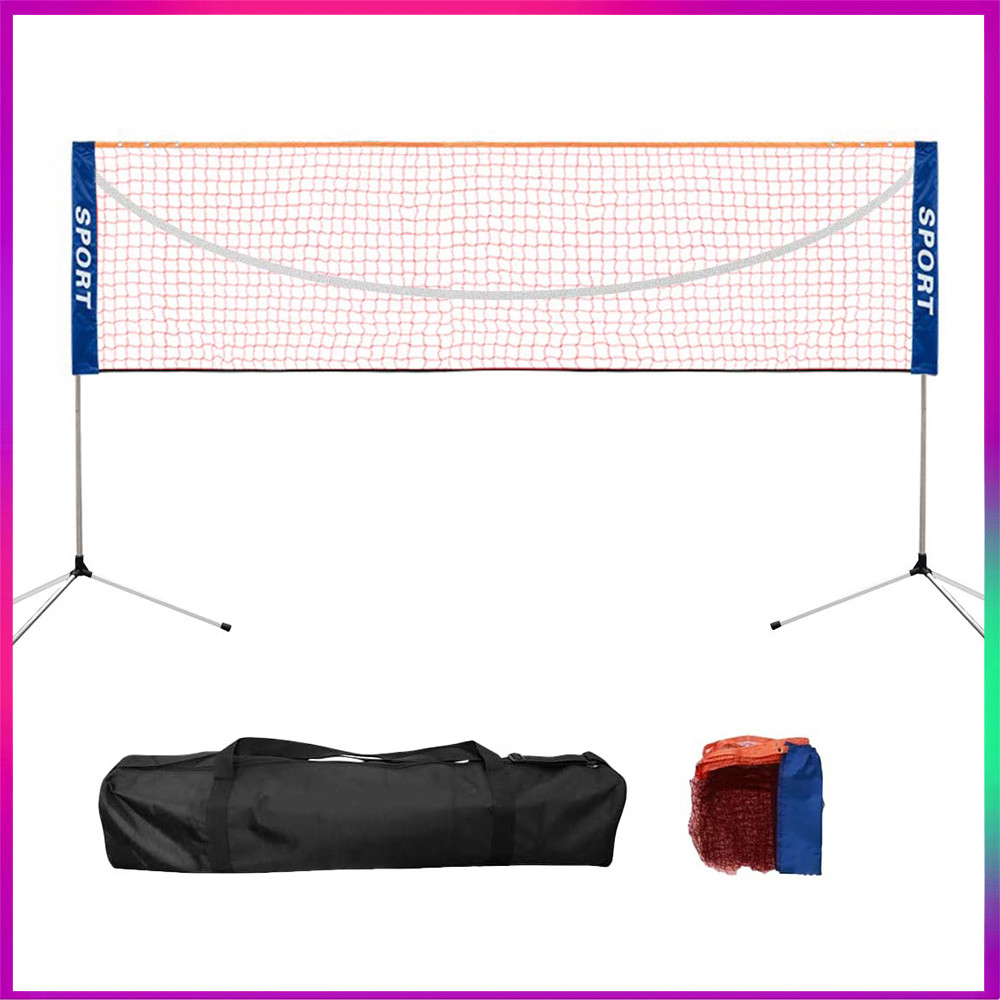 rede de tênis de vôlei de badminton equipamento esportivo com bolsa de transporte ajustável em três