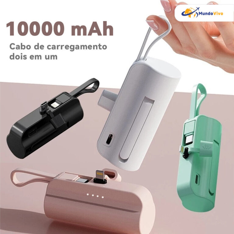 Bateria Externa 10000mAh Compacta com Carregador S