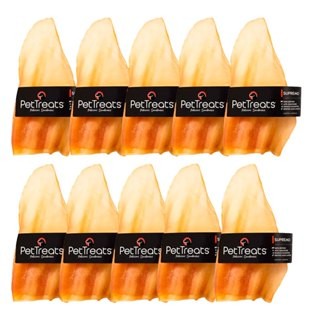 Kit 10un. Orelha Bovina Supremo Para Cães PetTrea