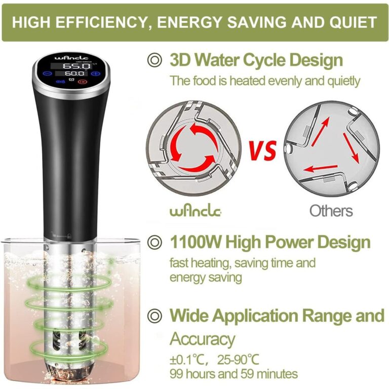 Sous Vide, Wancle Sous Vide Cooker 1100W IPX7 Circ