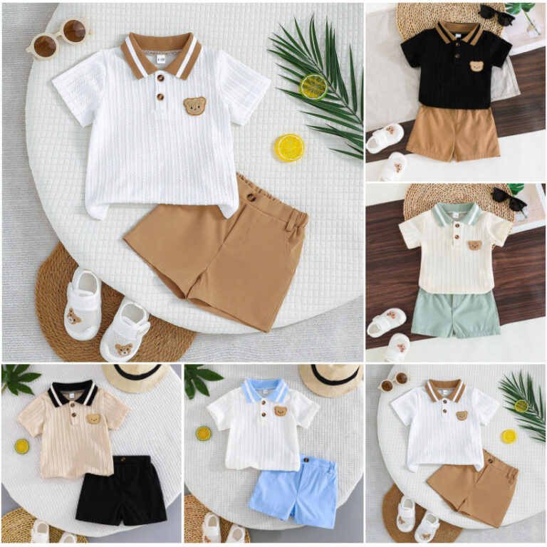 Roupa para meninos camisa de manga curta + shorts 