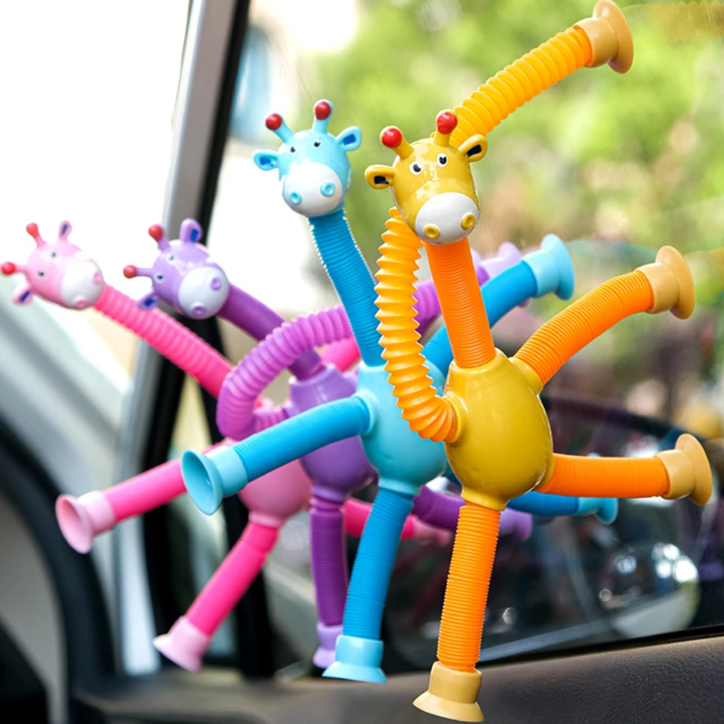 Kit girafas estica e gruda pop it tubo SEM LUZ brinquedo infantil