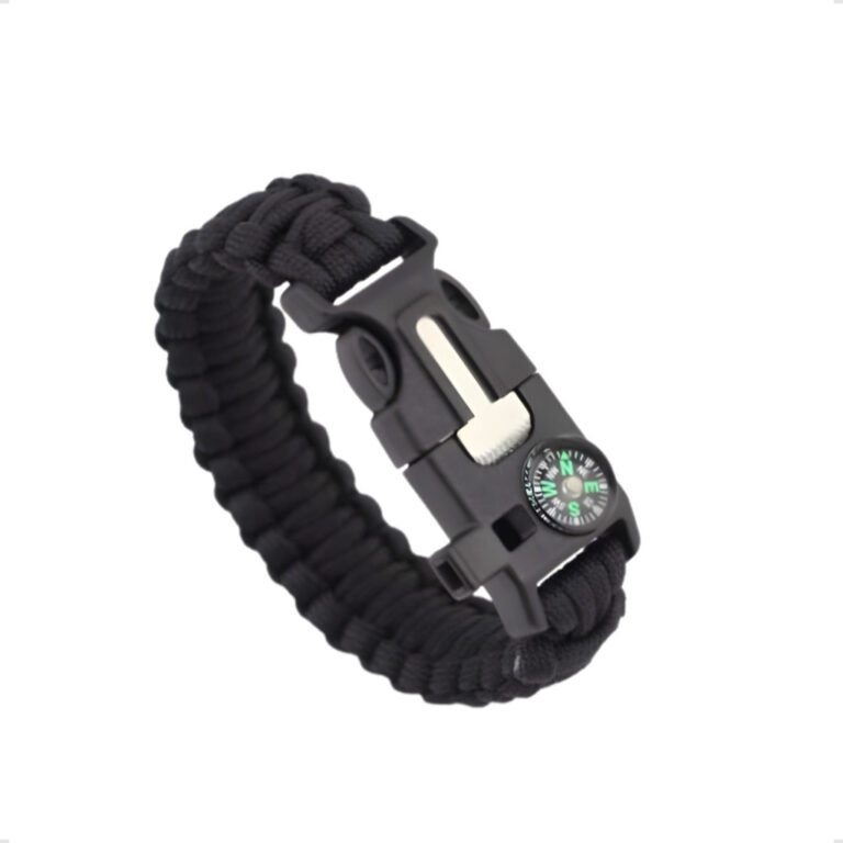Pulseira De Sobrevivência Paracord Apito Bússola