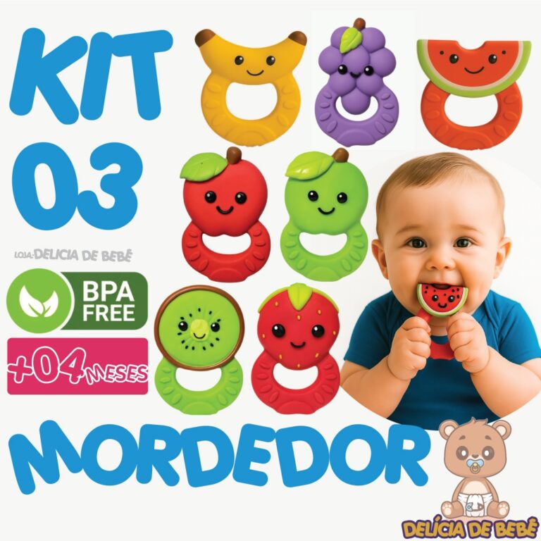 Kit 3 Mordedor P/ Bebê – Alívio Dentição