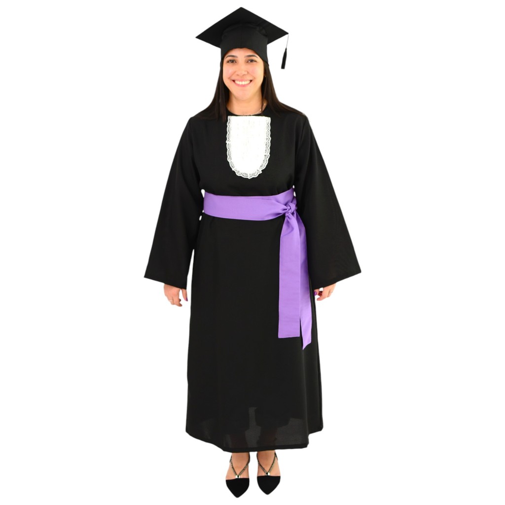 Beca Formatura + Capelo + Jabô – Kit Completo Unisex