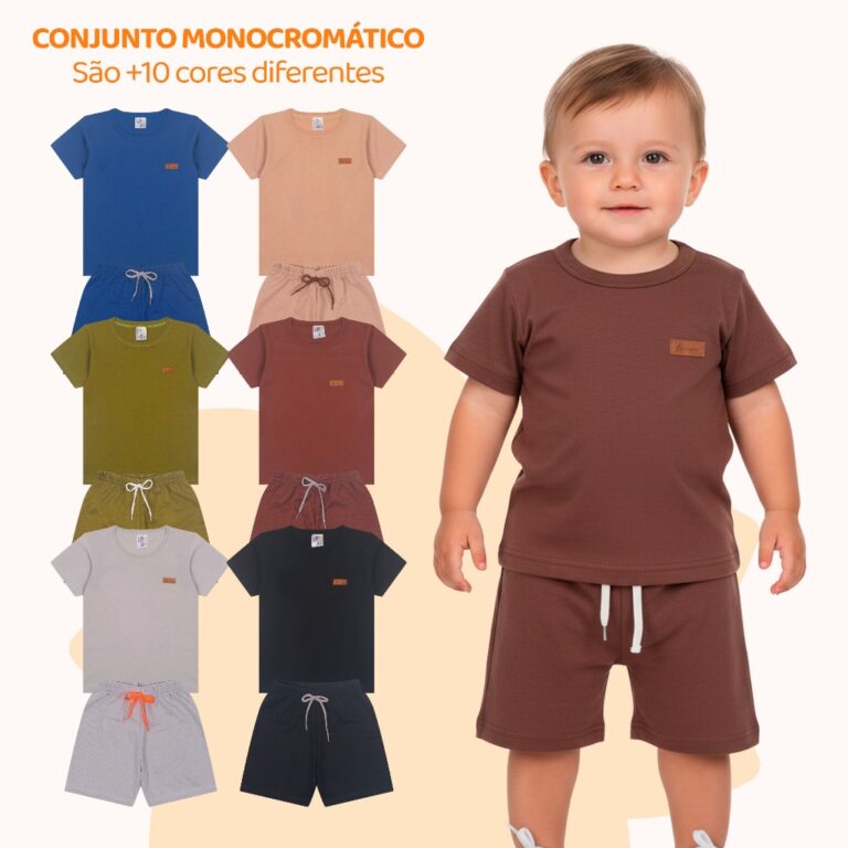 Kit 2, 6 ou 10 peças de Bebe Menino Estilo Casual
