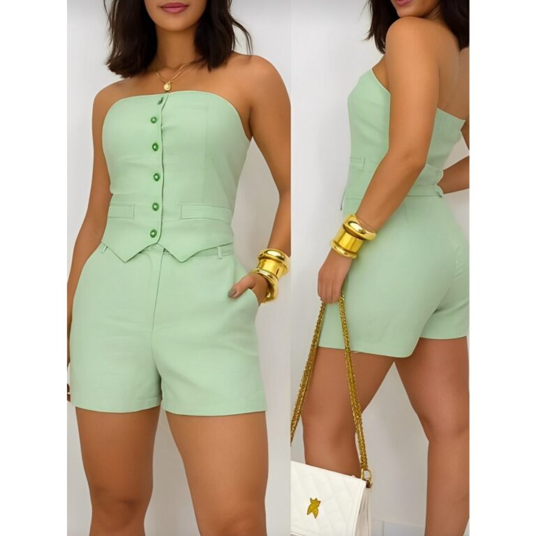 Conjunto Alfaiataria Feminino Colete Tomara Que Ca