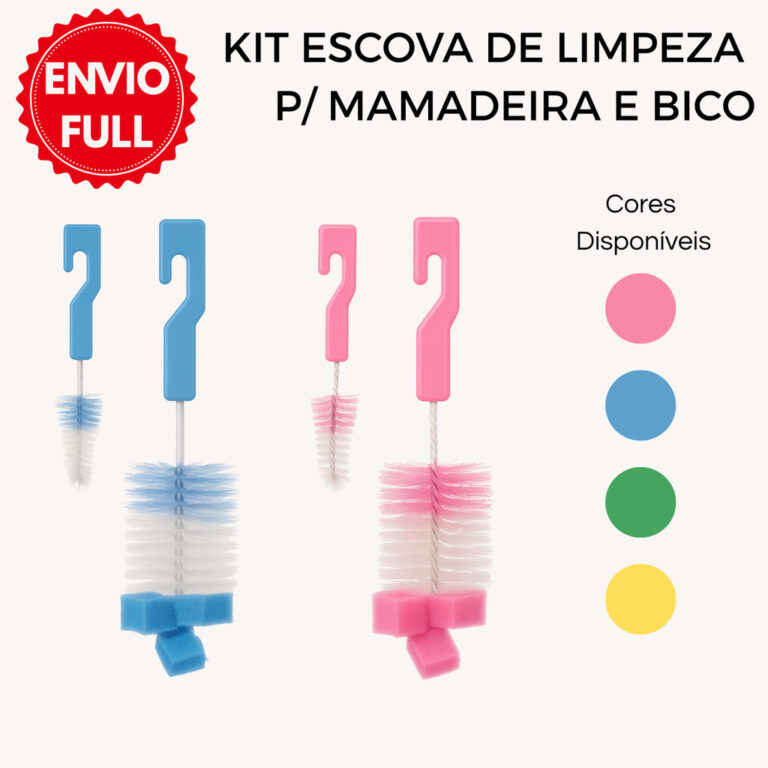 Escova Limpeza Para Mamadeira E Bico Com Esponja B