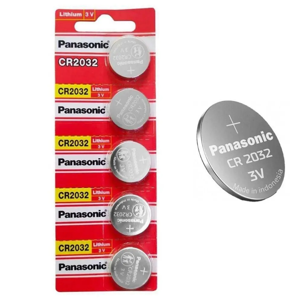 05 Pilhas Baterias Botão Cr2032 Panasonic – 5 Unidades