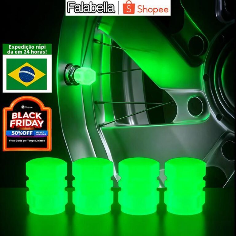4/8  Pcs Tampa de Válvula Luminosa Universal R