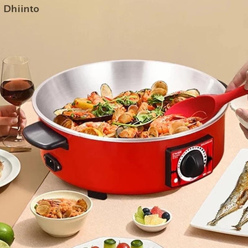 [Dhiint] 12 Inch Electric Multi Functional Heating Panel Non Stick Pan MultiCooker Soup Hotpot For C