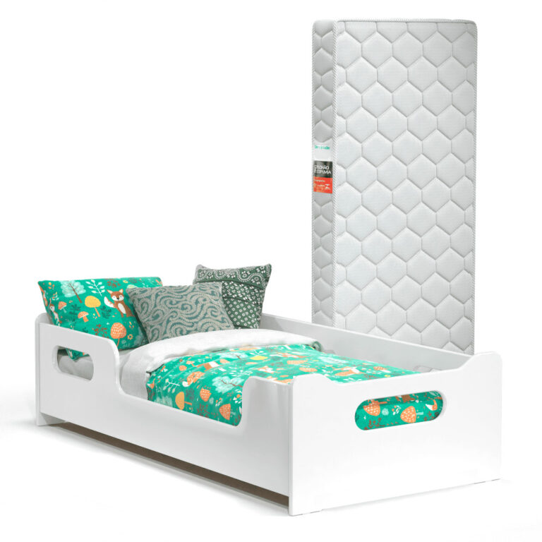 Cama Infantil com Colchão MDF com Grades  Segura 