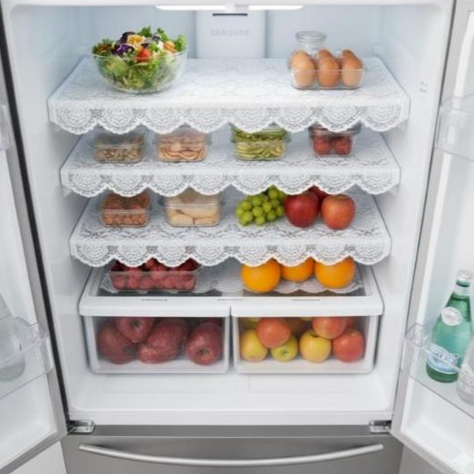 Toalha de Geladeira com 03 peças em Renda