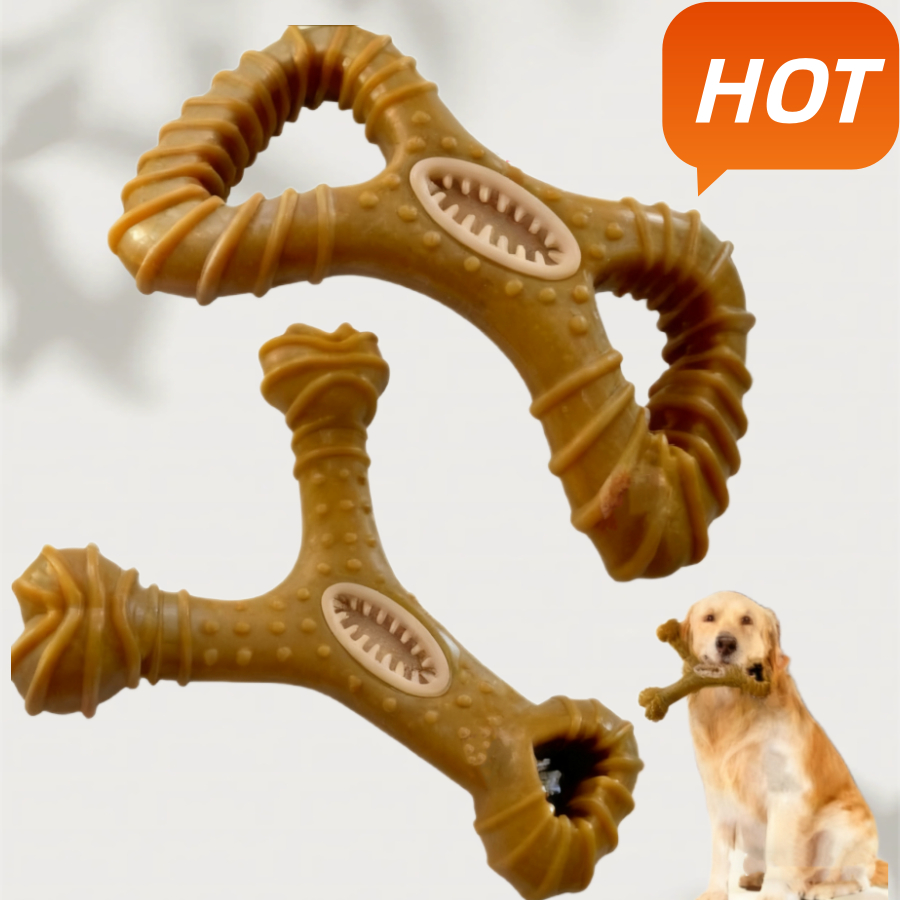 Mordedor Osso Resistente Maciço Fibra De Trigo Sabor Bacon Grande