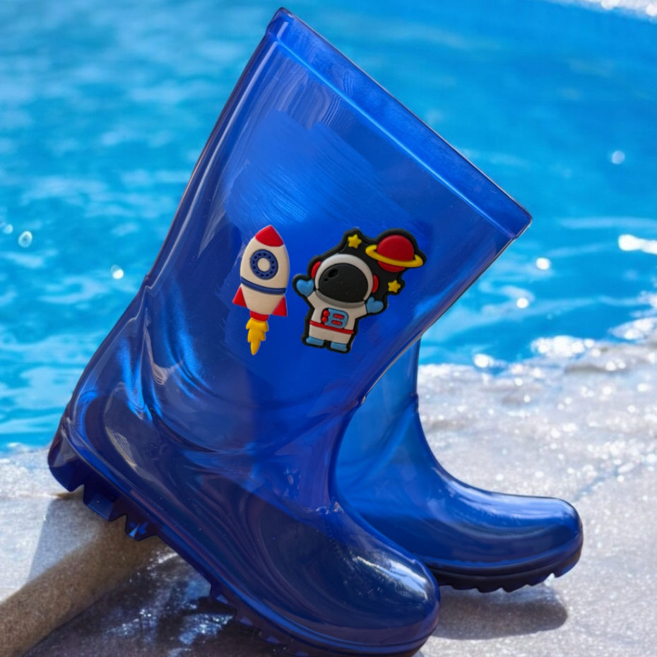 Galocha Infantil Menino Cano Alto Antiderrapante Impermeável Chuva Conforto