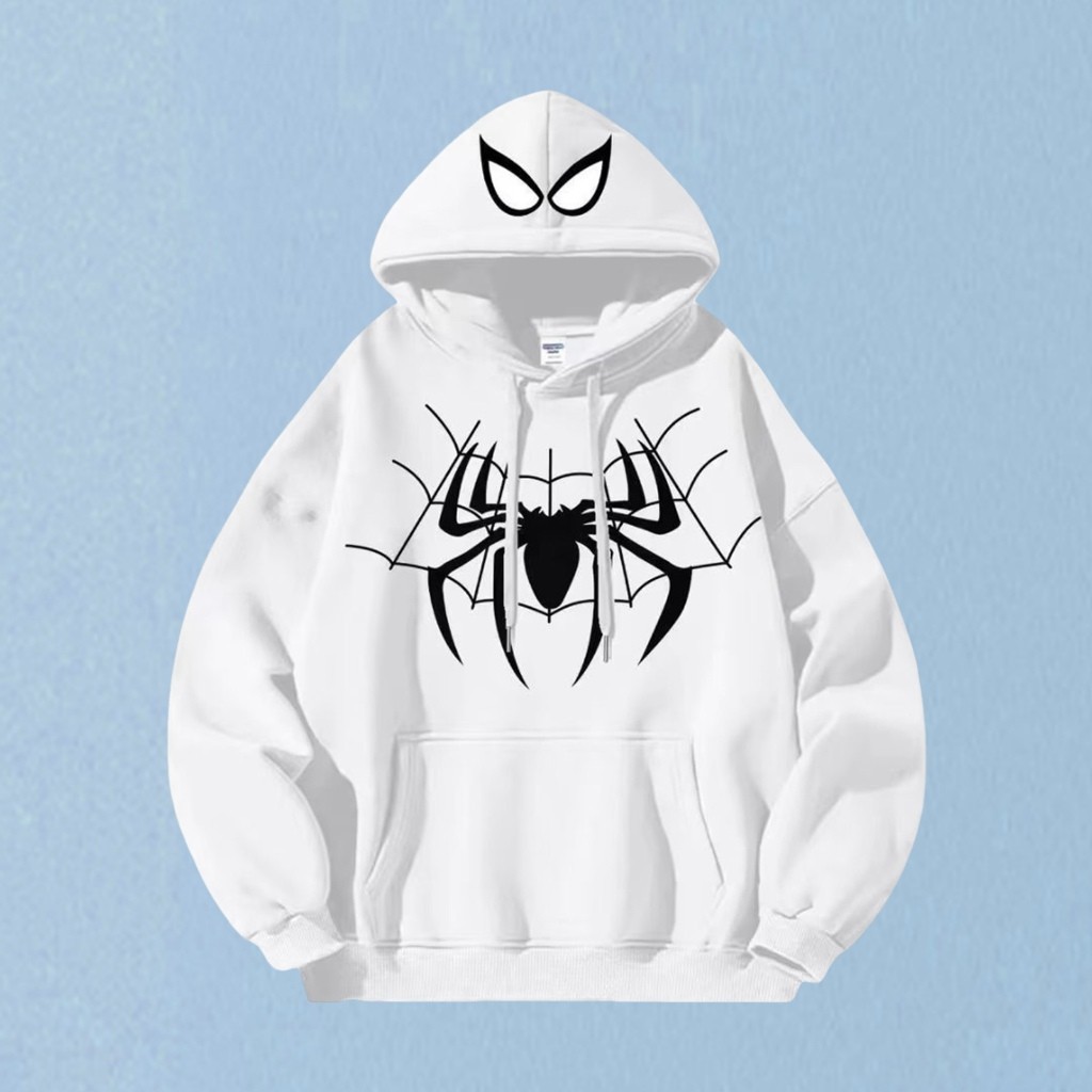 Moletons retrô americanos modernos do Homem-Aranha outono e inverno para homens e mulheres com forro